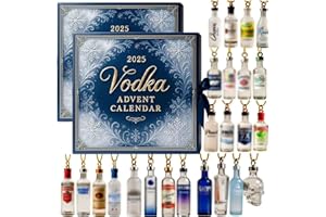 2025 Vodka Advent Calendar, 24 Days of Miniatures Tasting Set, Premium Spirits Countdown Calendar, Liquor Countdown to Christ