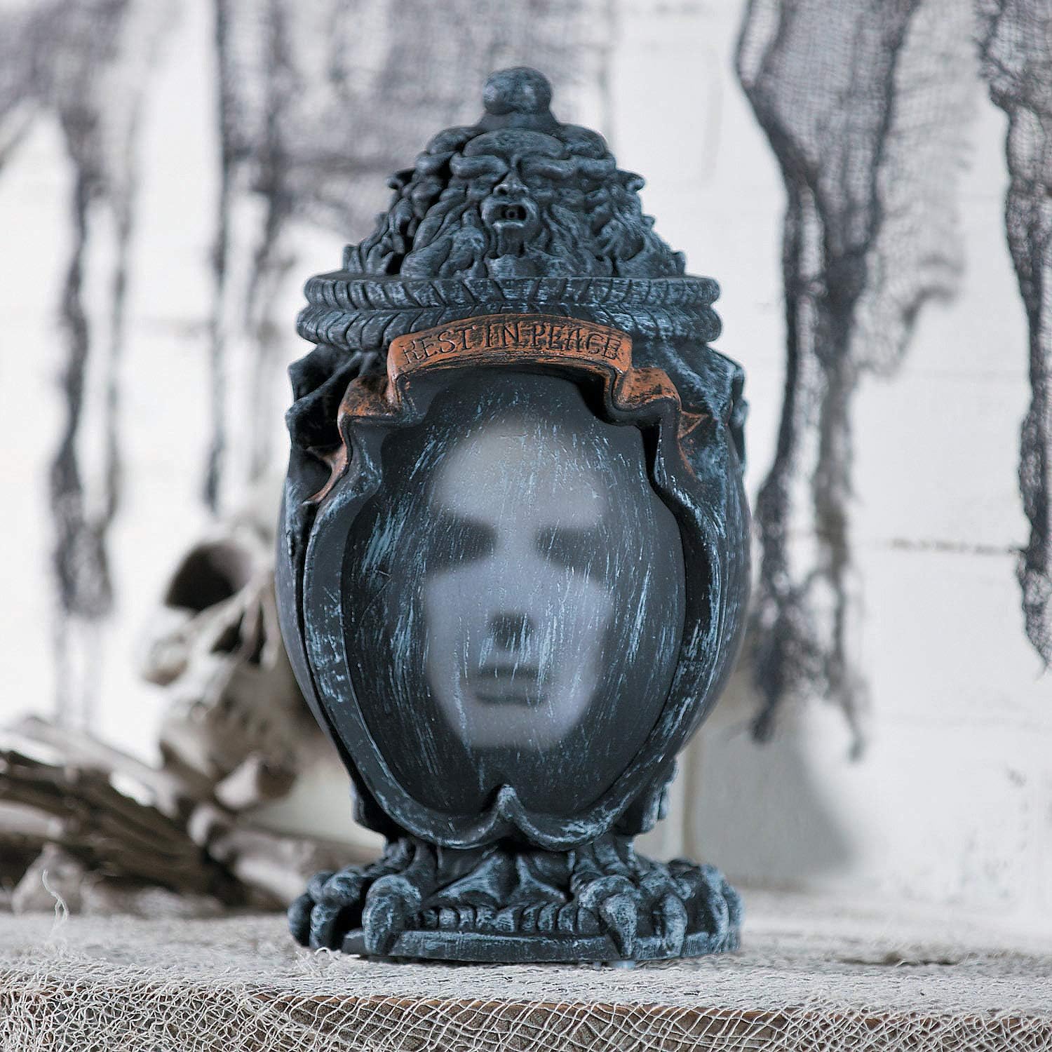 Amazon Com Haunted Ash Urn Motion Activated Animated Halloween