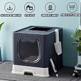 Vealind Covered Cat Litter Tray with Door Front Drawer Scoop view 4