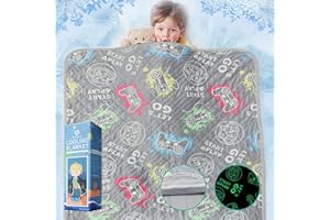 Anowpo Cooling Blankets for Hot Sleepers,Glow in The Dark Blanket Game Controller Gifts for Boys,Q-Max>0.4 Arc-Chill Cooling Fiber,1-12 Year Old Teen Boys Gifts,Soft Cozy Gamer Blanket,50"x60"