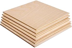 ANDERSON PLYWOOD 3MM 1/8" x 12" x 12" Baltic Birch Plywood – B/BB Grade (6pk) Perfect for Arts and Crafts, School Projects and DIY Projects, Drawing, Painting, Wood Engraving, Wood Burning and Laser Projects
