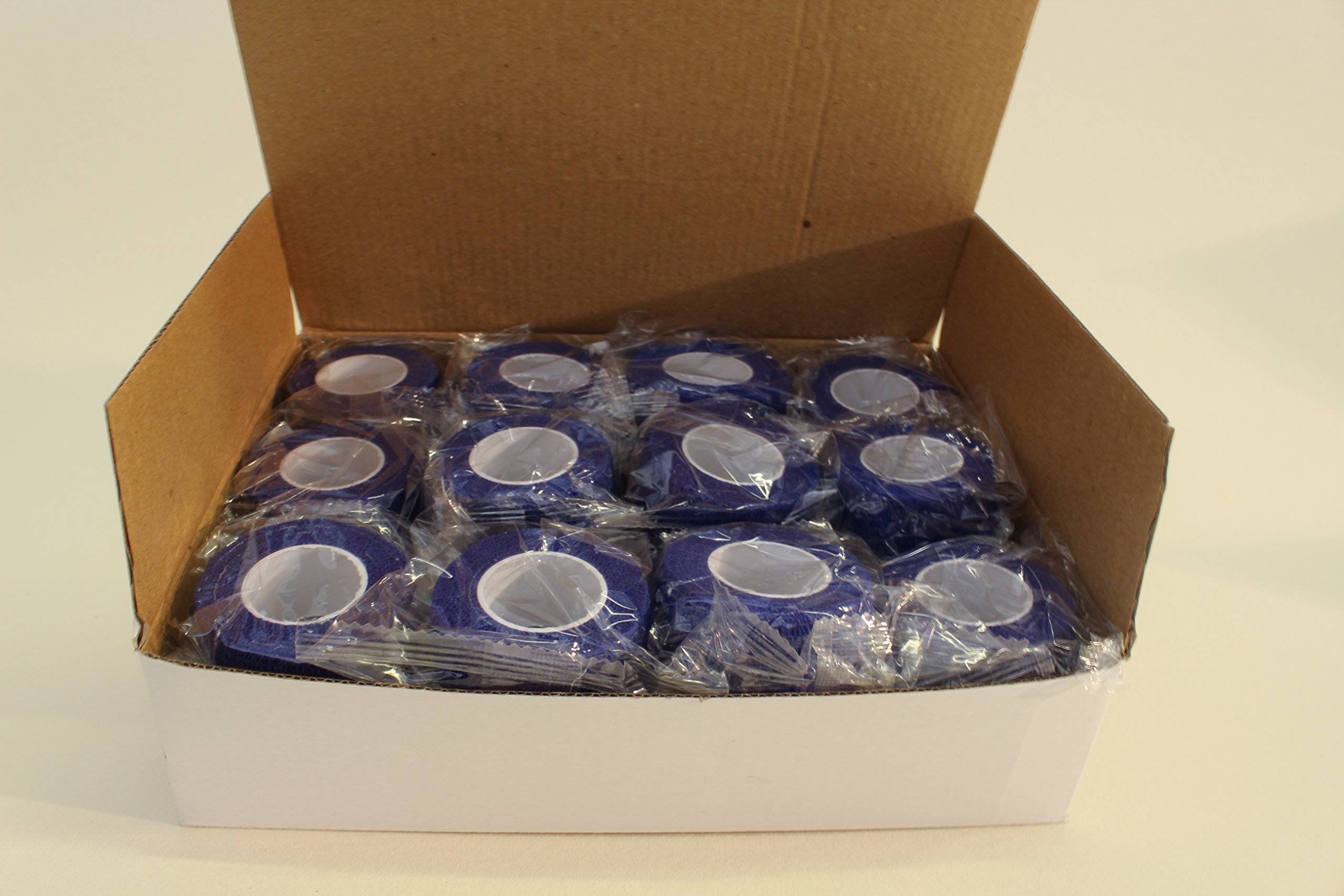 Blue Cohesive Bandage 2.5cm x 4.5m x 24 Rolls