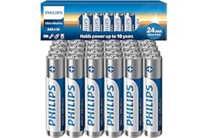 Philips AAA Batteries 24 Pack, 1.5v Ultra Alkaline Triple AAA. Batteries, 10-Year Shelf Life, Ultimate Long-Lasting AAA Battery, 129% More Power for Your Devices, Leak-Proof, Premium Performance.