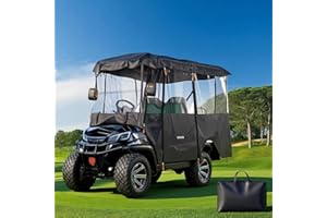 VEVOR Golf Cart Cover, Visible Full-Enclosure 2+2/4 Passenger Golf Cart, 420D Waterproof Oxford Fabric Club Car Cover Fits Mo