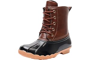 Ahannie Kids Boys Girls Winter Duck Boot, Youth Outdoor Two Tone Fashion Waterproof Rain Boot (Toddler/Little Kid/Big Kid)