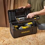 Stanley DIY Toolbox 19 Inch with 1 Touch Latch and 2 Lid Organisers view 2