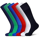 Raigoo Soccer Softball Baseball Football Socks for Youth Kids Boys and Girls Ages 4 to 16 Knee High Sport Athletic Socks