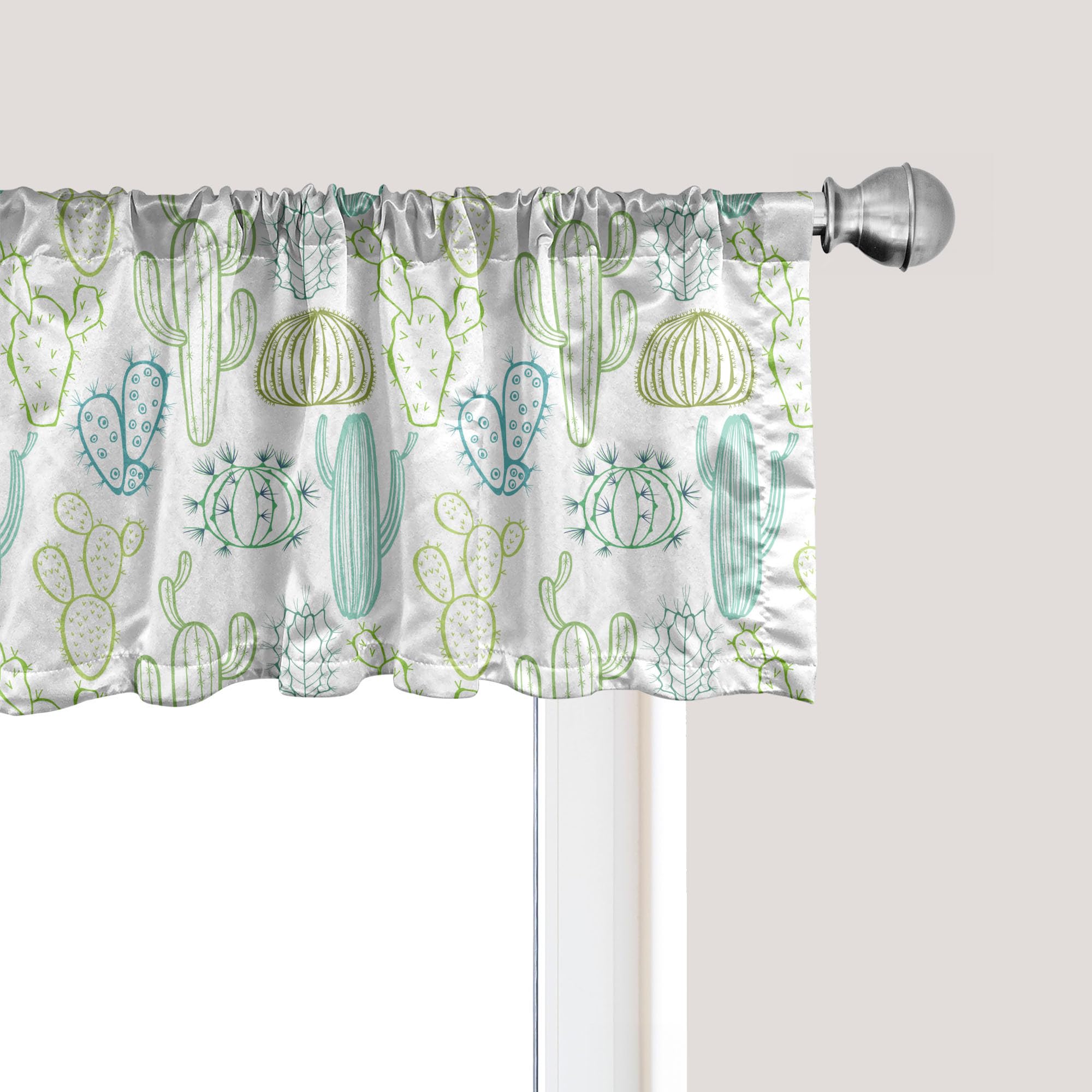 Ambesonne Cactus Window Valance, Prickle Plants