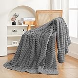 Puncuntex Grey Throw Blanket 50"×60" inches Fuzzy