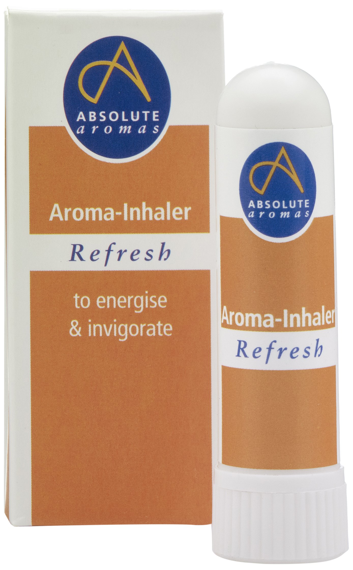 Absolute Aromas Refresh Aroma Inhaler with 100% Pure, Natural Essential Oils -Natural Lime, Sweet Orange and Spearmint - Instant Mood Boosting Relief during times of Stress.