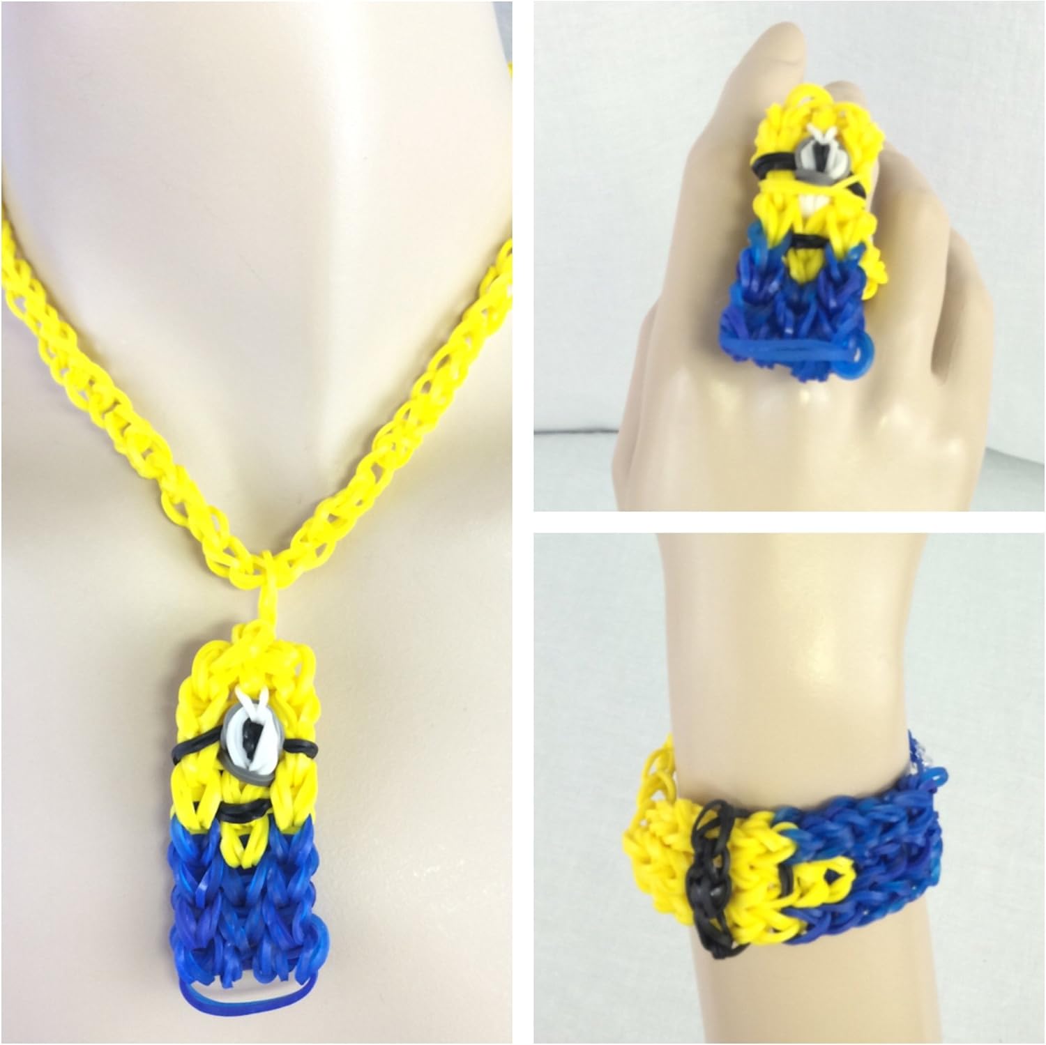 Amazon Set Of 3 Minionネックレスリングブレスレットハンドメイドレインボールームdespicable Me Perfect For The New Movie ブレスレット おもちゃ