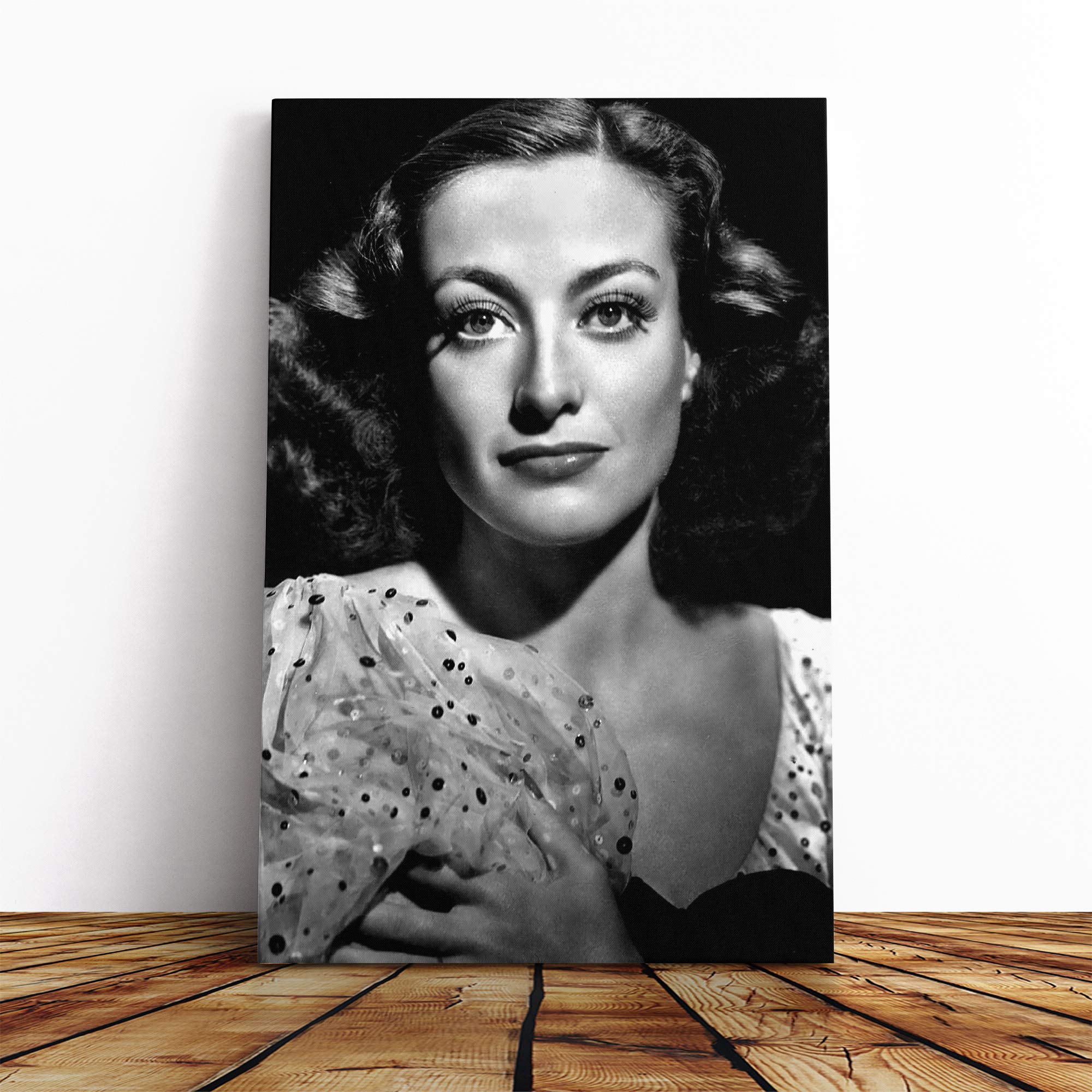 Joan Crawford Canvas Print | Gallery Wrapped 30mm Frame Wall Art | 20x14 inches | Ready to Hang | Modern Picture | Living Room Bedroom Lounge Office