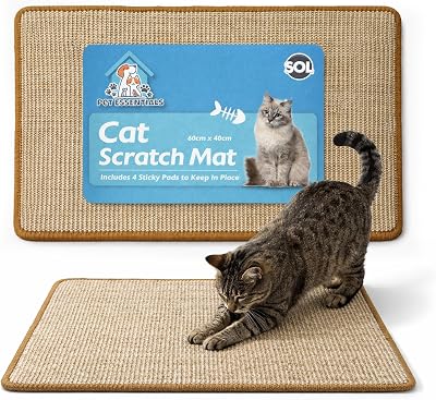 SOL Cat Scratching Mat 60x40cm Cat Scratcher Pads Durable Sisal Anti-Slip