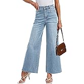 YUCOLEN Women's Wide Leg Jeans Baggy High Waist Stretchy Jeans Loose Straight Leg Vintage Y2K Denim Pants