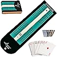 Dragonfly Escape Folding Travel Cribbage Game | Unique Lightweight Cribbage Board | Travel Cribbage Board | Portable Travel-Size Cribbage Set (Teal & White)