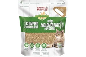 Nature’s Miracle Premium Clumping Corn Cob Litter, 10 Pounds, Made with Real Corn Cob for Fast-Clumping Litter for Multi-Cat 