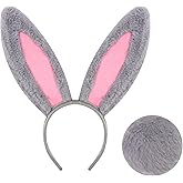 FASOTY Bunny Ears Easter Headband and Tail For Women Girls Soft Cute Bunny Accessories for Easter Party