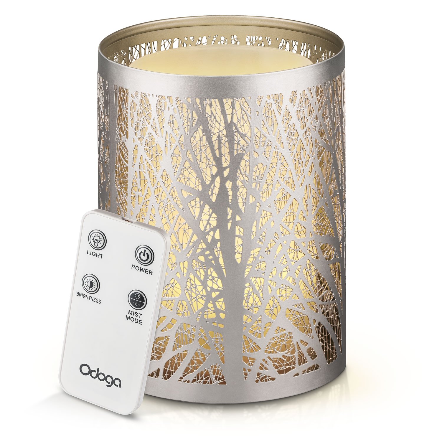 Decorative Essential Oil Diffuser With Remote Control Silver Cover