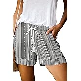 QUEEN PLUS Womens Casual Shorts Comfy Elastic Waist Drawstring Pocket Shorts Pants