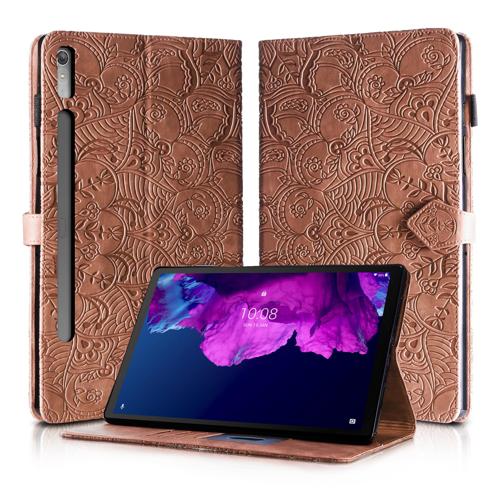 Rostsant Case for Lenovo Tab P11 Pro 2nd Generation 11.2-inch (TB132FU) PU Leather Wallet Tablet Case for Lenovo Tab P11 Pro 2nd Generation 11.2-inch 2022 Flip Flop Magnetic Stand Tablet Case - Brown