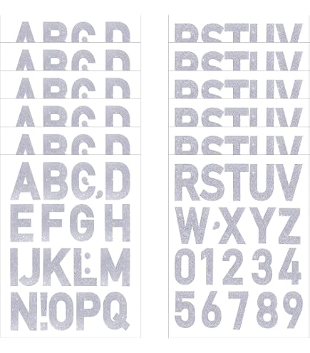 15 Sheets Silver Letter Stickers 1/2 Inch | Waterproof Vinyl Alphabet & Number Stickers For Crafts - View #12