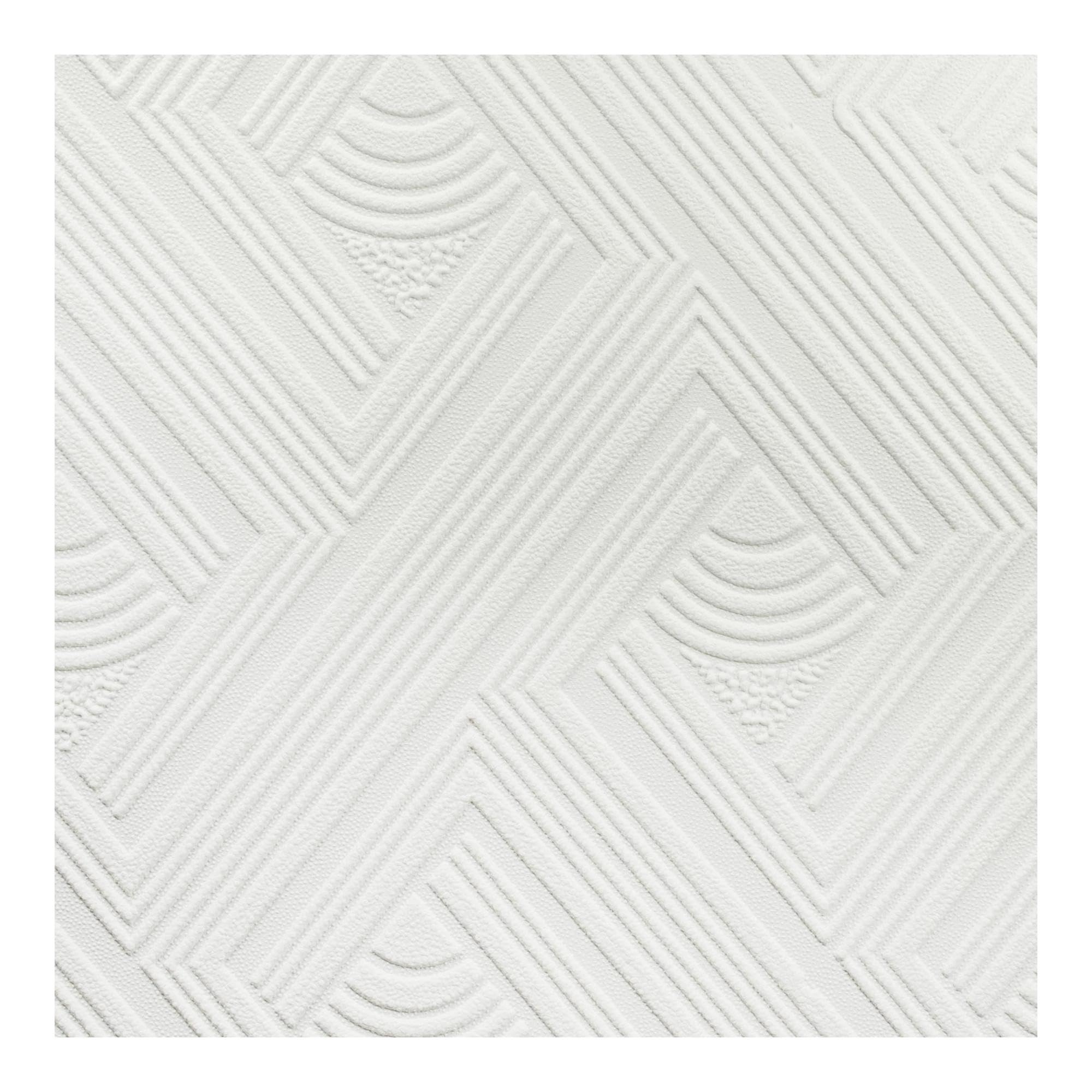 Superfresco Paintable Geometric White Durable Heavy Duty Wallpaper