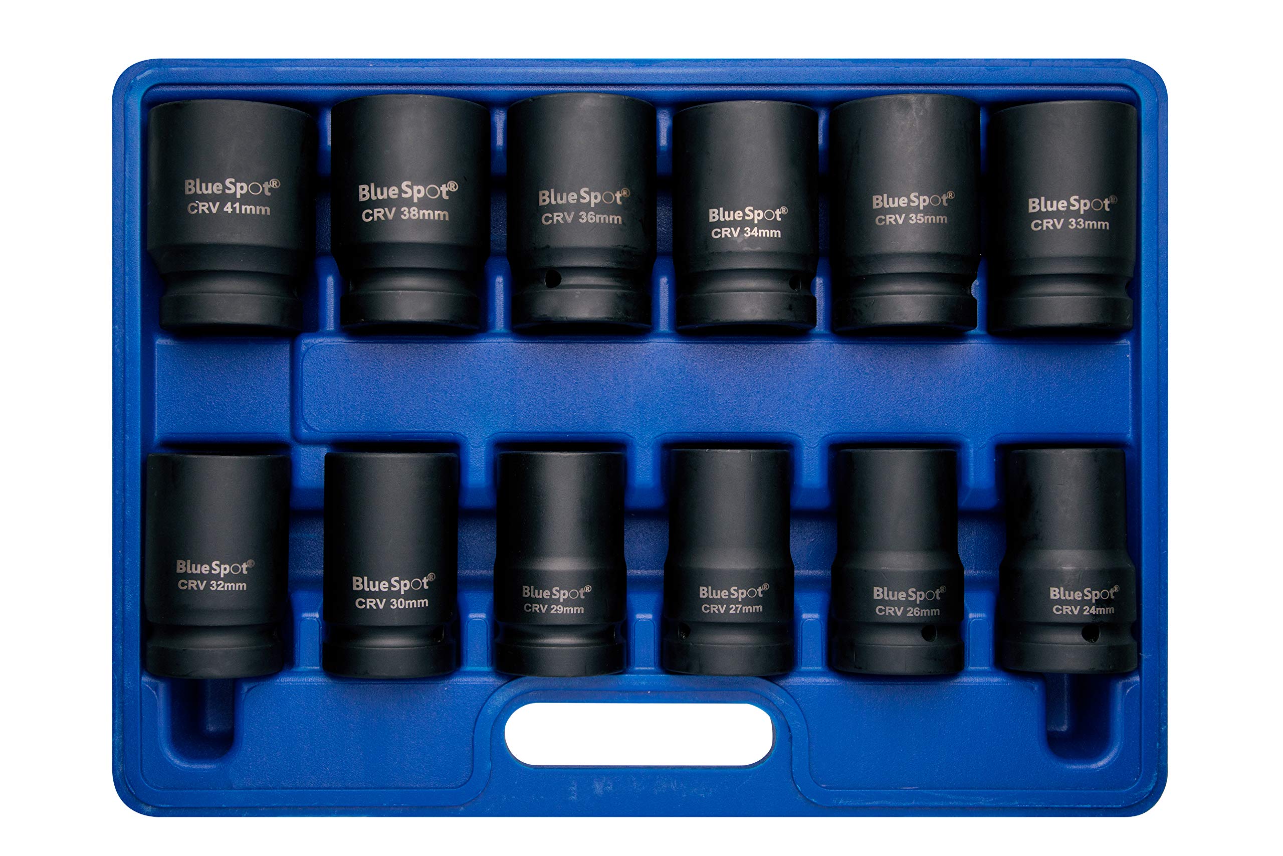 Blue Spot Tools 01549 12pce 1" Drive Metric Deep Impact Sockets (24-41mm)