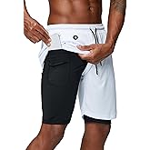 Pinkbomb Men's 2 in 1 Running Shorts Gym Workout Quick Dry Mens Shorts with Phone Pocket