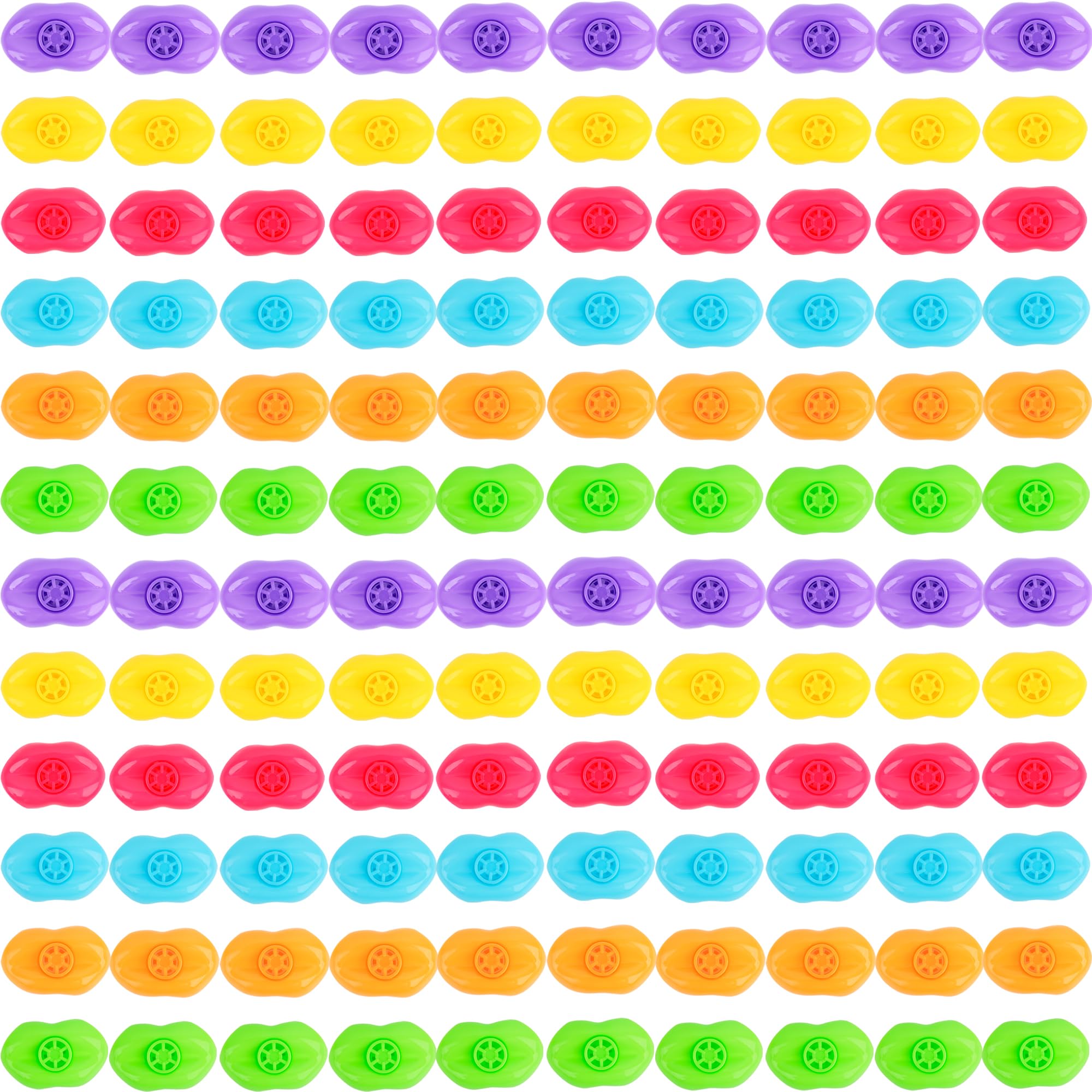 Hoarost 120 Pcs Multicolored Lip Whistles Plastic Siren Lip Whistle Funny Whistles Noise Maker Toys for Kids Birthday Christmas New Year Noisemaker Party Favors Goody Bag Fillers