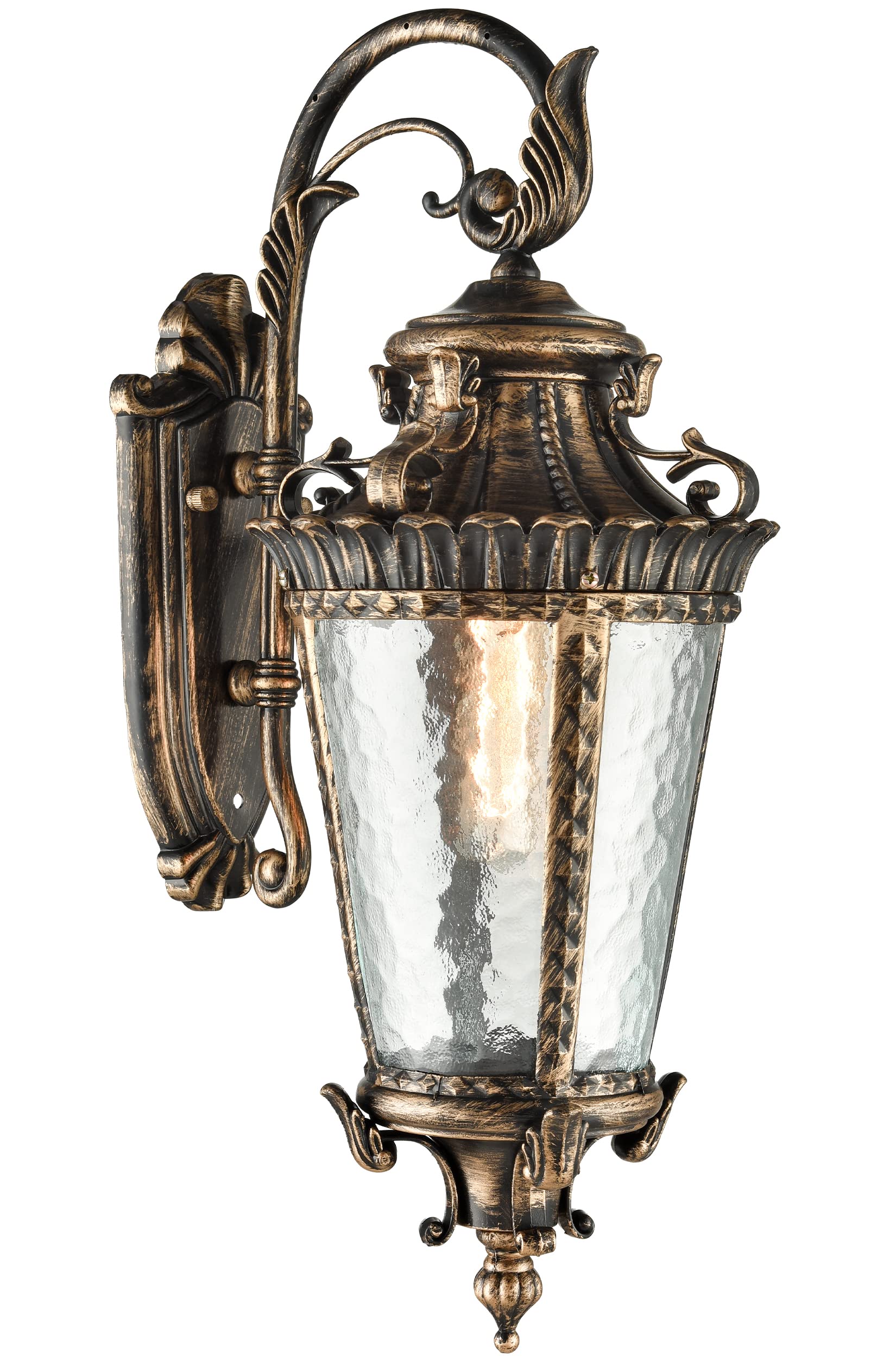 View of SAMTEEN Bronze Outdoor Light Fixtures Wall Mount 21 Inches Water Glass ...