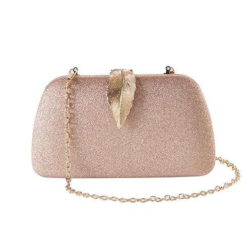 GEGELE Evening Bag with Detachable Chain, Clutch Purse for Women
