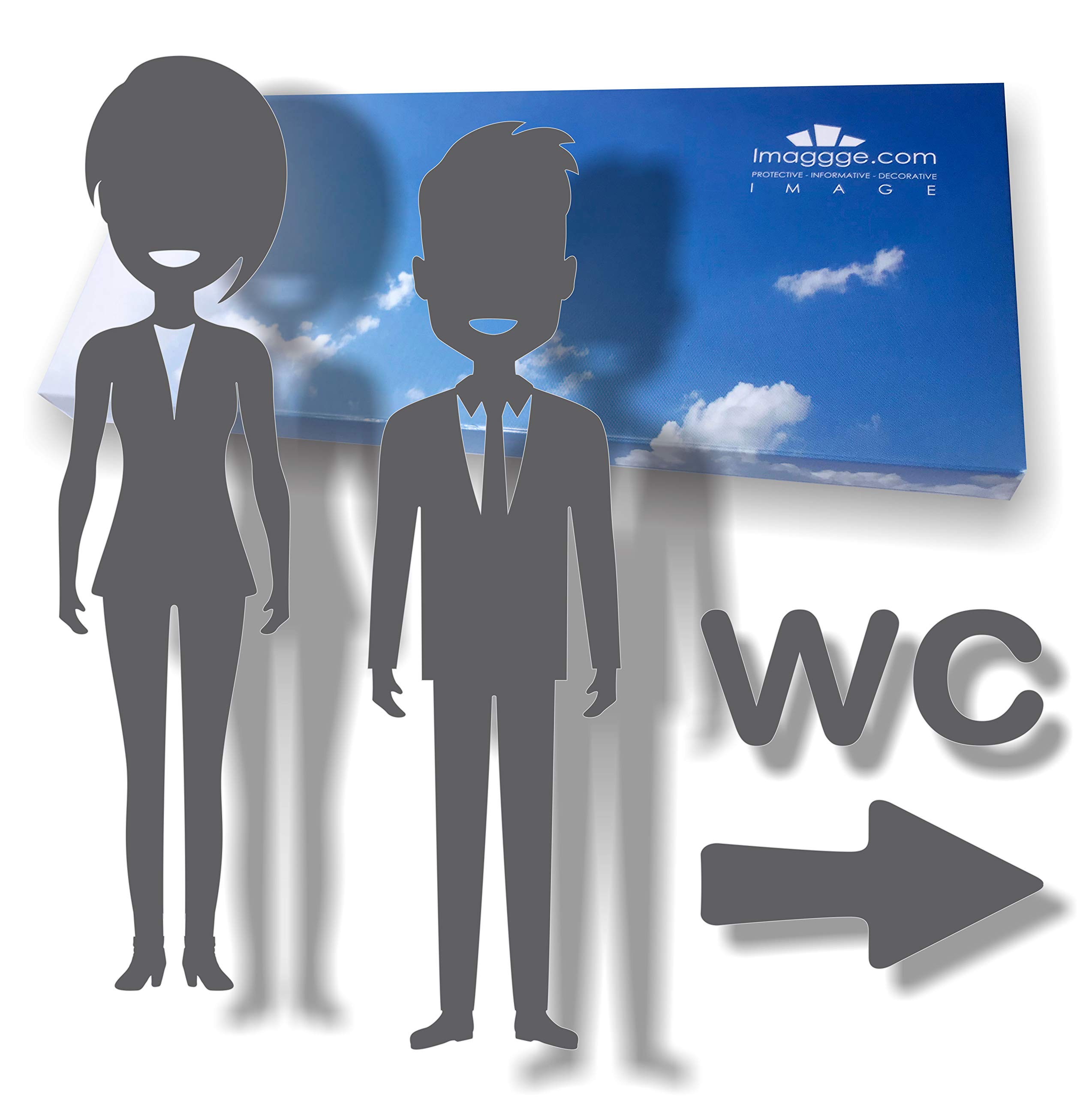 Toilet Stickers for Walls or Doors for Men and Women Anthracite