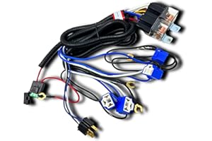 4-Headlight Relay Wiring Harness H4 Headlamp Light Bulb Ceramic Socket Plugs Set