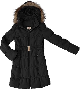 womens quilted coat with fur hood