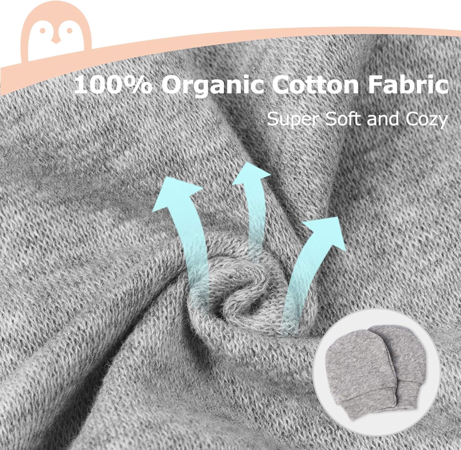 Momcozy Newborn Baby Hats and Mittens, Baby Boys Girls Infant Unisex Cotton Caps and Scratch Mittens 3-Piece Set: Clothing