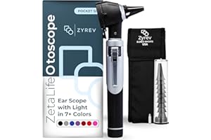 Zyrev ZetaLife Otoscope - Ear Scope with Light, Ear Infection Detector, Pocket Size (Black Color)