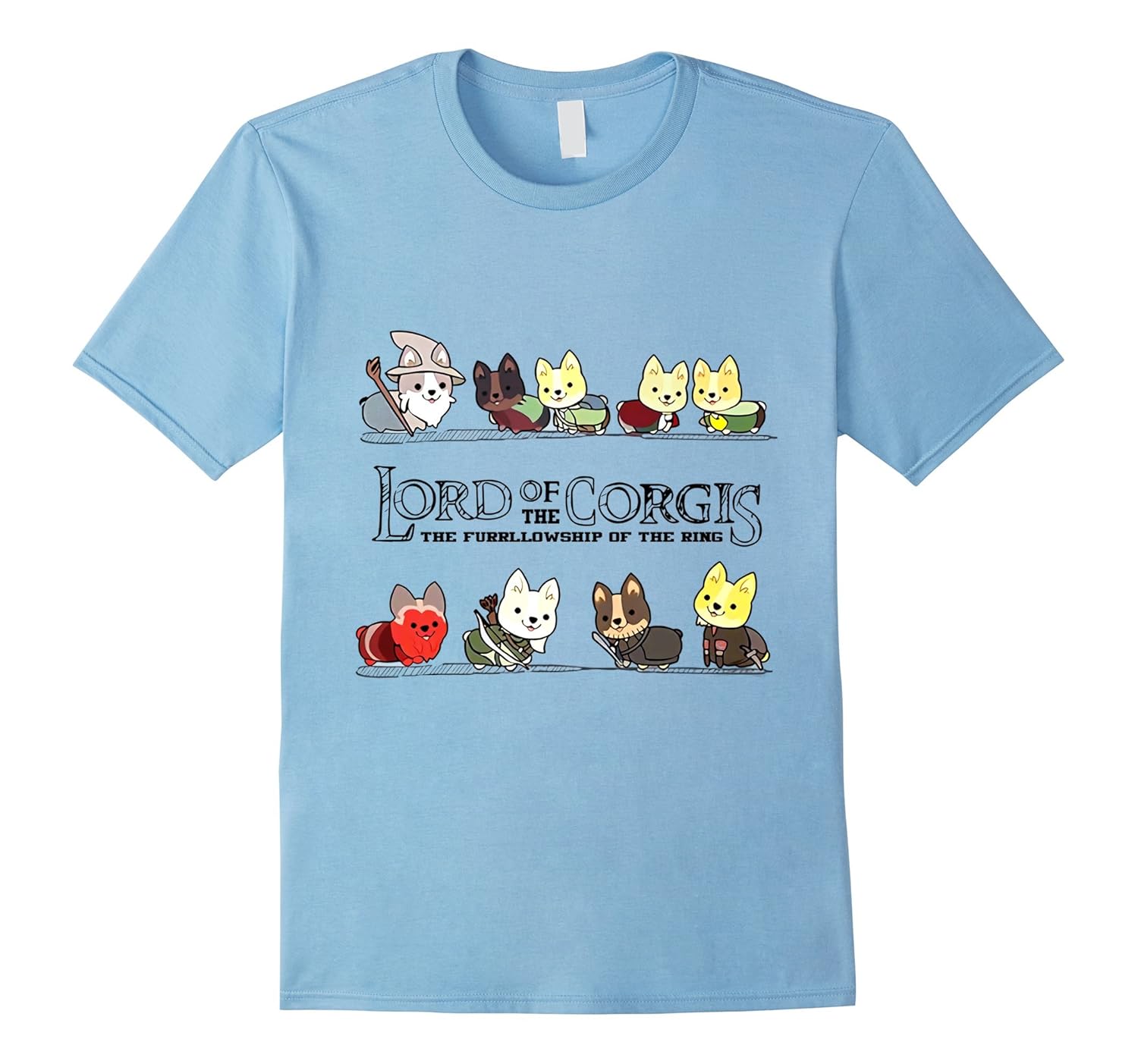 lord of the corgis the furrllowship of the ring t-shirt-ANZ