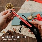 Wordsworth & Black Fountain Pen Set 18K Gold Nib Crimson Red Gift Pouch view 7