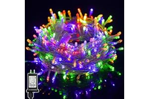 LJLNION 300 LED String Lights Outdoor Indoor, Extra Long 98.5FT Christmas Lights, 8 Lighting Modes, Plug in Waterproof Fairy Lights for Wedding Party Bedroom Decorations (Multicolor)