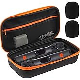 Lifexciting 11.41x6.1 inch Wireless Microphone Case with 2 Mic Foam Fit for JBL Wireless Two Microphone,EVA Dual Mic Travel Bag Carring Storage Box for Karaoke Singing Receiver Adapter Accesories