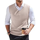 COOFANDY Men's Sweater Vest V Neck Sleeveless Sweater Slim Fit Casual Knitted Vest Sweaters