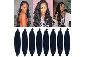 UDINESE Springy Afro Twist Hair 24 Inch 8 Packs 1B Marley Hair Pre-fluffed Spring Twist Hair Twisted Up Kinky Cuban Twist Crochet Pre-separated Braiding For Black Women (24inch,1b, 8packs)