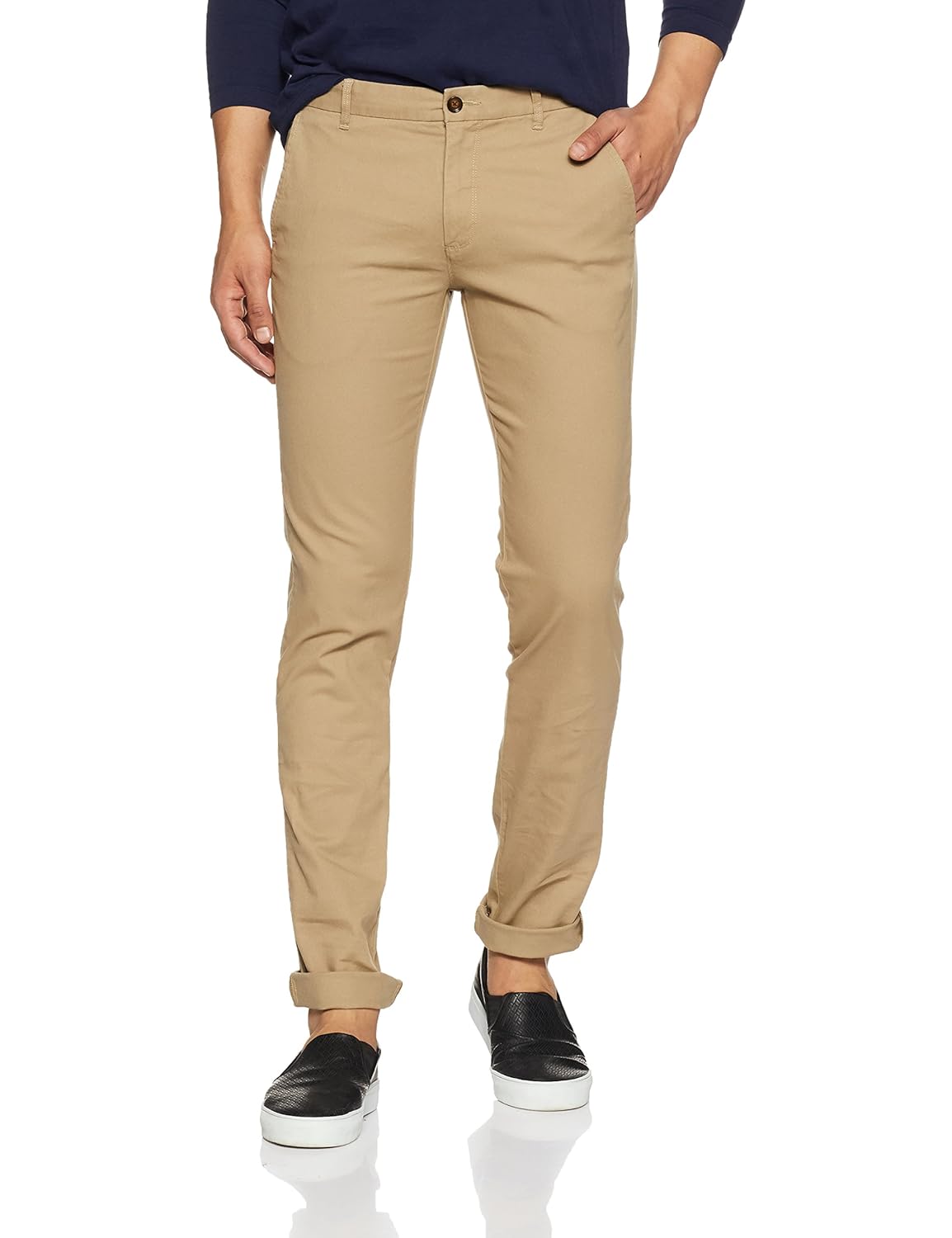 arrow sport men's straight fit cotton casual trousers