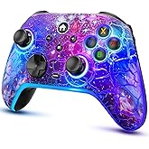 Wireless Switch Pro Controller for Nintendo Switch/OLED/Lite/Switch 2, 1200mAh Rechargeable Switch Controllers with 10 Colors LED & Cool Galaxy Nebula Design, Wake Up, Turbo, Vibration, Motion Control
