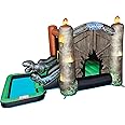 Funormous Jurassic World Dinosaur Bounce House Water Slide with Pool, Indoor Outdoor Bouncy Castle with Ball Pit, Air Blower with GFCI for Kids Ages 3-8