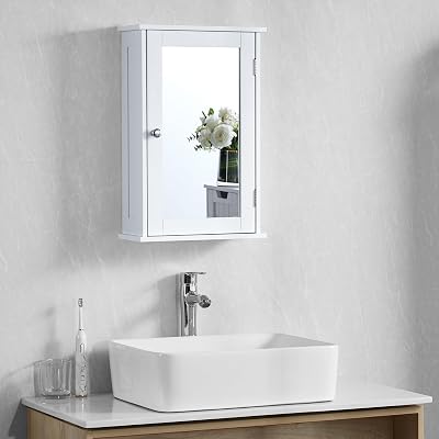 Vida Designs Bath Vida Priano Bathroom Cabinet Single Mirrored Door White