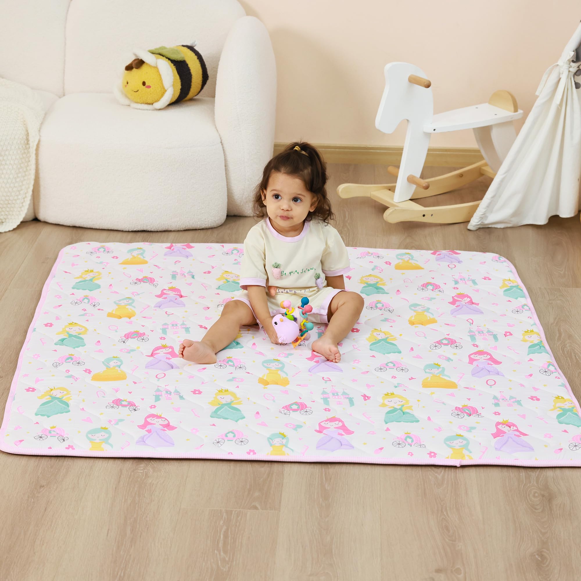 Photo 1 of Lasoftan Baby Play Mat, Extra Thicker & Large Baby Mat for Floor, Soft Non-Slip Cushioned Play Mats for Babies, Toddlers, Foldable and Washable Baby Play Mat