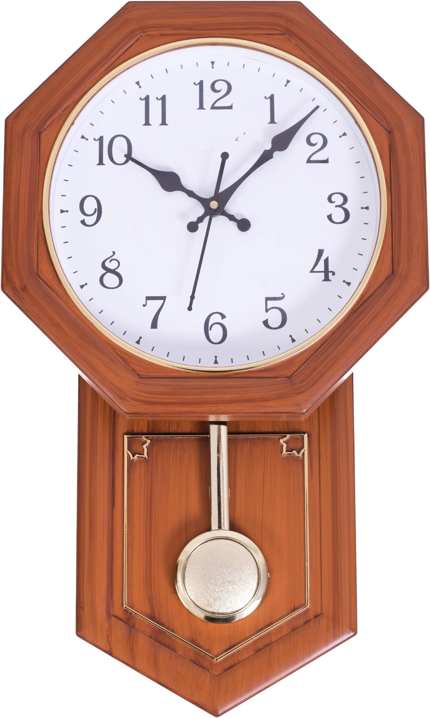 Smera Plastic Wall Clock (45.5 x 27 cm, Dark Wood)