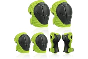 SAMIT Knee Pads for Kids 3-8 Years Boys Girls Protective Gear Set Toddler Knee and Elbow Pads with Wrist Guards 6 in 1 Safety Gear Set for Skating Cycling Bike Rollerblading Scooter Roller Skates