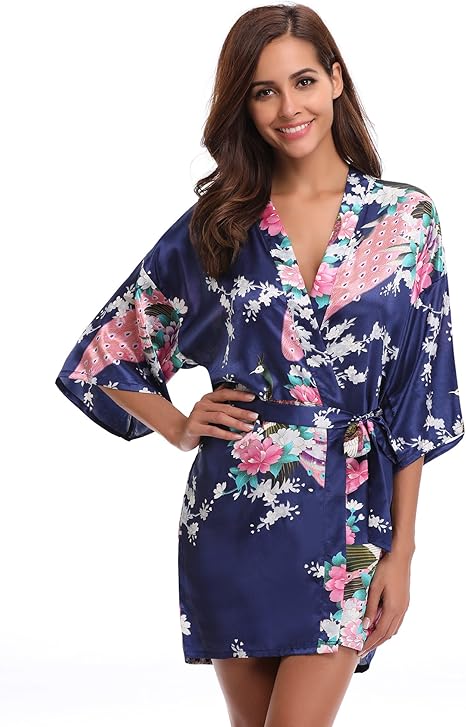 bademantel damen kurz satin